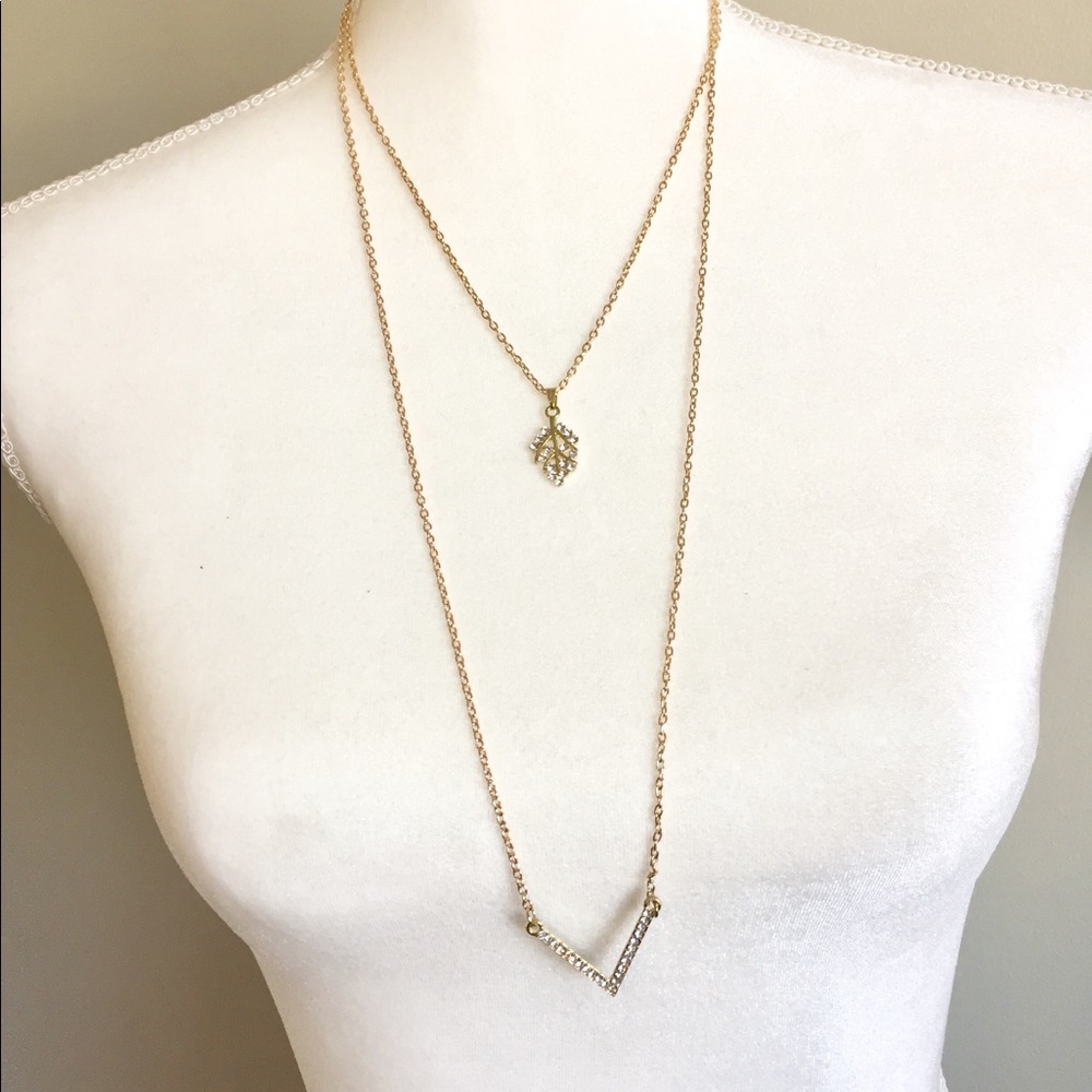 CLOSING SHOP!! Gold Double Drop Necklace
